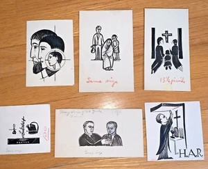 6 1950s VOICE OF ST. JUDE Religious Original Caricatures by PATRICIA WATTERS #8 - Picture 1 of 11