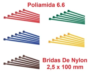 Bridas De Nylon - Poliamida 6.6 - Tamaño 2.5 x 100 mm - Bolsa De 100 Unidades - Photo 1/6