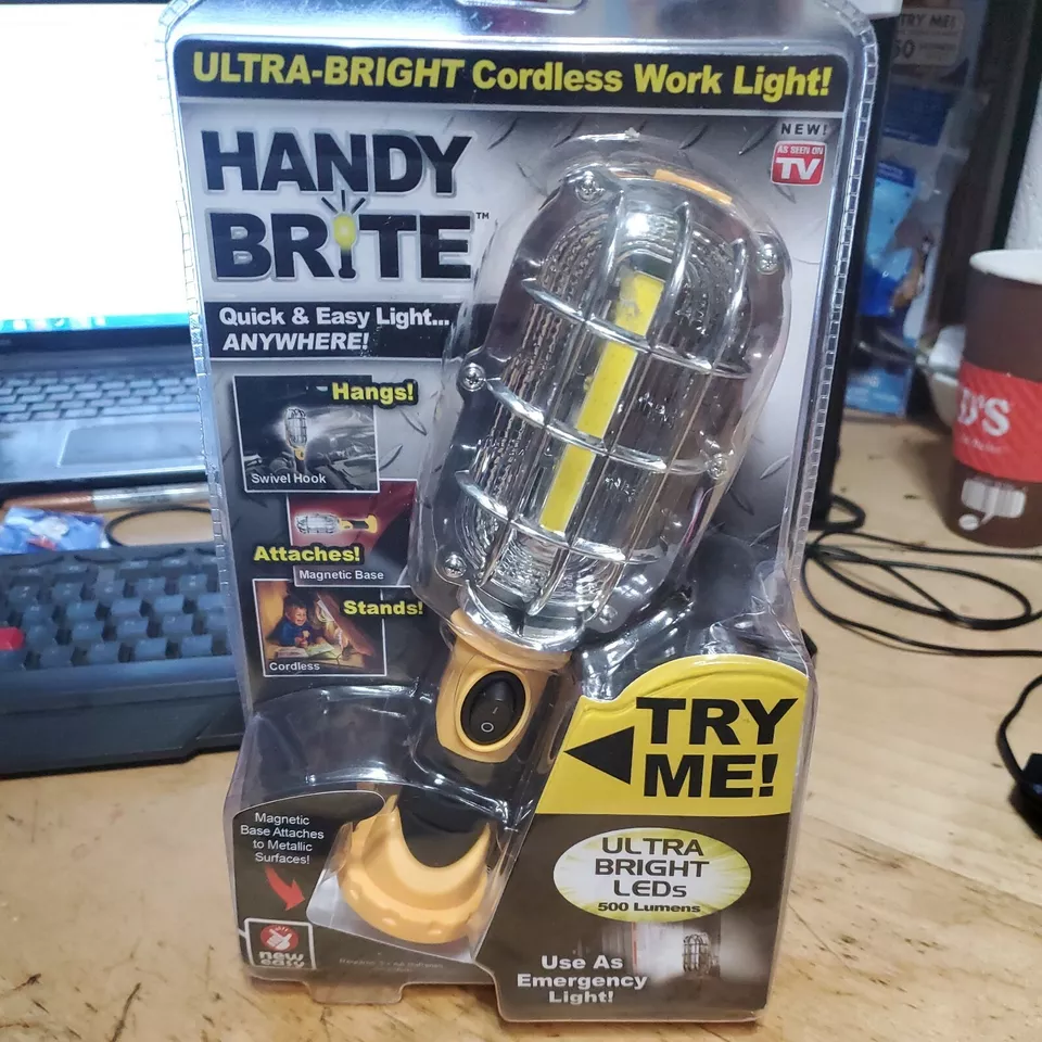 Ontel Handy Brite Ultra-Bright Cordless LED Work Light 500 Lumens Magnetic Bas