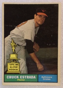 Collectible 1961 Topps Chuck Estrada "1960 All-Star Rookie" Trading Card (#395) - Picture 1 of 2