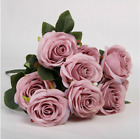 10 Heads Silk Rose Artificial Flowers Fake Bouquet Buch Wedding Home Decor Party