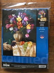 NEW In PACKAGE JANLYNN JOY OF SPRING 1Counted Cross Stitch Kit 12” X16” - Picture 1 of 3