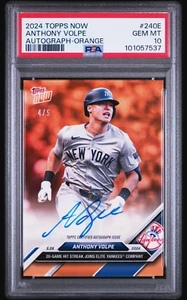 2024 Topps Now Baseball Anthony Volpe Auto Orange /5 PSA 10 Card #240E - Picture 1 of 2