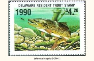 D2K Delaware Trout Stamp 1990 $4.20