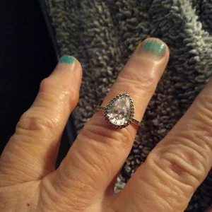 Echt 925 Funkelnder Pandora Ale Radiant Teardrop Klar CZ Ring Größe: 7,5 - Bild 1 von 10