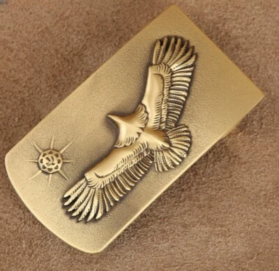 Hebilla de cinturón occidental de latón macizo para hombres y mujeres estilo vaquero rodeo ropa informal Foto 1 de 4