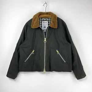 Barbour Alexa Chung Floyd Wax Jacket Womens 18 Green Short Alexachung Bomber - Picture 1 of 18