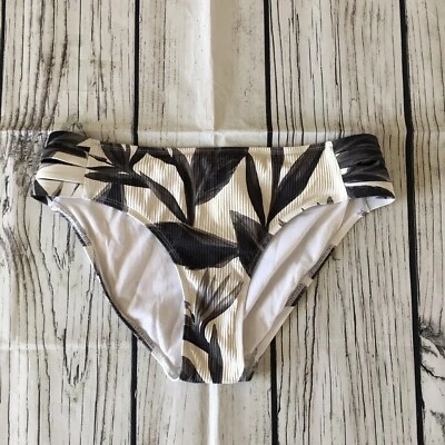 Body Guante Estampado de Hojas Bikini Parte Inferior Acanalada Gris Negro Beige Talla M Foto 1 de 4