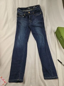 7 For All Mankind Ankle Gwenevere Jeans Women 25 Blue Cotton Mid Rise Stretch. - Picture 1 of 8