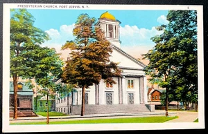 Port Jervis New York Presbyterianische Kirche Gebäude Ansichtskarte Orange Co. NY - Bild 1 von 3