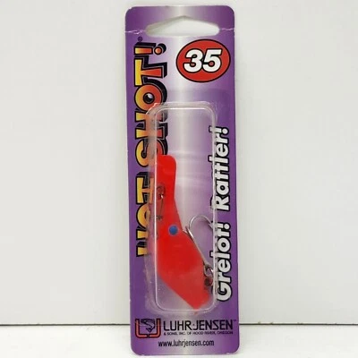 Luhr Jensen Hot Shot 35 Rattle Fluorescent Red Fire Fishing Lure 5434-035-0913 - Image 1 of 4
