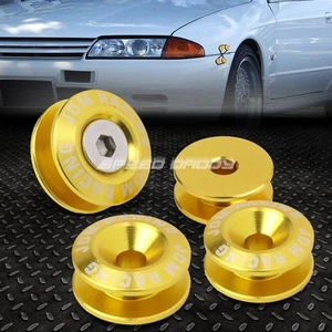 GOLD ALUMINUM QUICK RELEASE FASTENER/WASHER FOR BUMPER/FENDER/TRUNK/HATCH/LIP - Picture 1 of 5