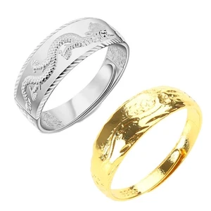 Dragon Pattern Stylish Finger Jewelry Opening Rings Alloy Material for Adult Man - Picture 1 of 10