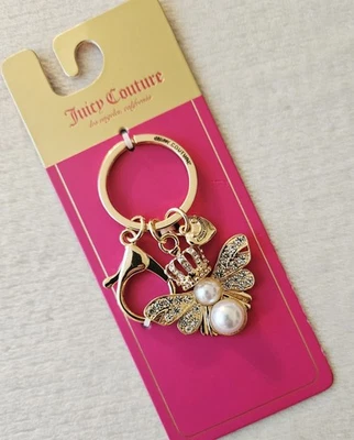 Juicy Couture Oro y Pavé Cristales Reina Abeja Llavero / Monedero Dije - Nuevo Foto 1 de 4