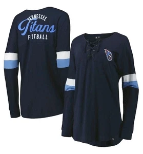 NWT Tennessee Titans Lightweight Lace-Up Long Sleeve Shirt Football Navy sz  XL - Picture 1 of 8