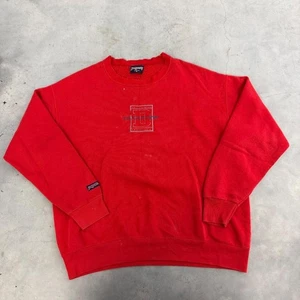 Vintage 90s Duquesne University Dukes Red Pullover Sweatshirt Mens Size Large - Picture 1 of 4