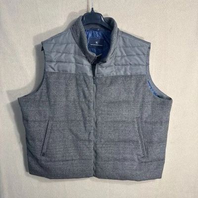 Hart Schaffner Marx 3XB Full Zip Gray 80% Wool Vest Puffer insulated Worsted - Image 1 of 4