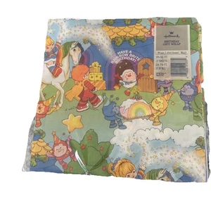 Vintage 1984 Rainbow Brite Hallmark Wrapping Paper Gift Wrap 2  20” X 20” - Picture 1 of 9