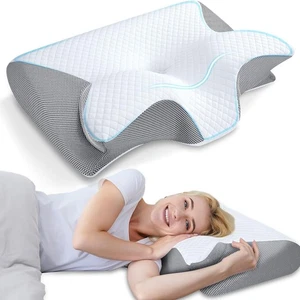 Ergonomic Memory Foam Pillow For Cervical Neck Shoulder Orthopedic Pain Relief - Picture 1 of 19