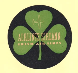 IRELAND AER LINGUS  IR -12 Vtg AIRLINE LUGGAGE LABEL IRISH AIR LINE, m,nh ORIG'L - Picture 1 of 1