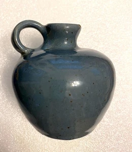 Vintage BYBEE KY Kunstkeramik blau glänzende Glasur klein 3,5" Kugel Krug signiert - Bild 1 von 13