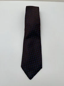 Prada Mens Neck Tie Brown Purple Polka Dots Silk Classic Career - Picture 1 of 7