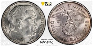 Alemania 1938-J 5 marcos graduación profesional MS63 - Imagen 1 de 1