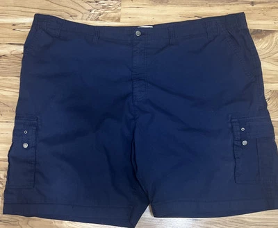 Mens VTG HABAND Size 52 casual Navy Blue Cargo Shorts Vintage Stretch - Image 1 of 4