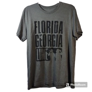 Florida Georgia Line Green Shirt Adult Graphic Concert Tour Band Tee Size L - Picture 1 of 5