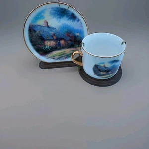 Thomas Kinkade "Moonlight Cottage" Sammlerstück Teetasse & Untertasse Set - Bild 1 von 4