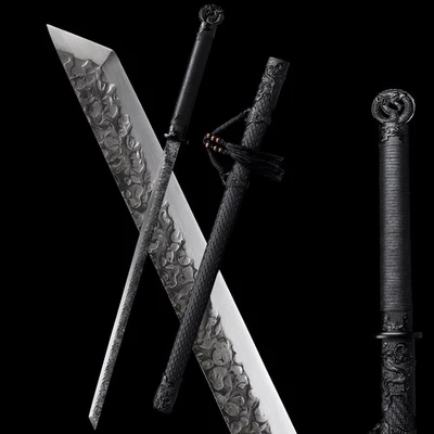 Handmade Full Tang 9260 Spring Steel Ninja Sword Japanese Straight Ninjato  - Image 1 of 4