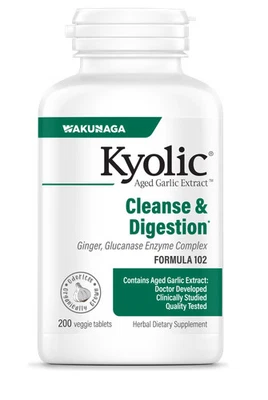 Fórmula de limpieza y digestión Kyolic 102 cápsulas vegetales 200 unidades EXP 12/27 Foto 1 de 3