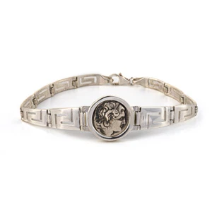 Greek Alexander The Great Silver Coin Bracelet, Ancient Greek Jewelry, Alexander - Picture 1 of 5