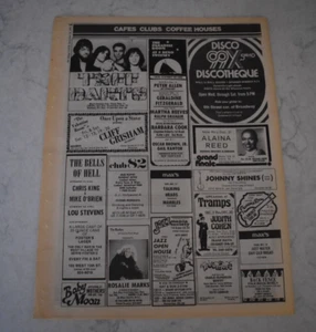 Talking Heads 1975 concert ad Max's Club New York City small ad RARE - Picture 1 of 2