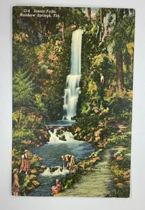 Postcard Scenic Falls Rainbow Springs Bathing Linen Florida FL H349 - Picture 1 of 2