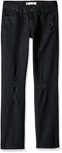 Levi's Girls' Distressed Boyfriend Fit Jeans, Black, Sizes 7, 10, 14, NWT - Image 1 of 1