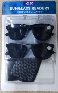 Eyewear 2 pk 400 UV Protect Bifocal Sunglass Pool Beach Readers 2.50 New Box R3 - Picture 1 of 2