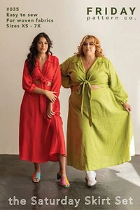 Saturday Skirt Set Sewing Pattern by Friday Pattern Company - Sizes 0-32 - Picture 1 of 2