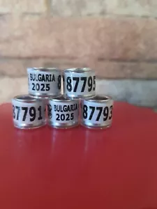 5 Brieftaubenringe 2025 BG Taubenringe FCI Eigentumszertifikat Ring Bulgarien - Bild 1 von 3