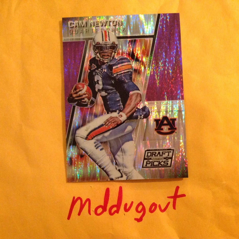 CAM NEWTON #17 AUBURN / Panthers 51/99 Made 2016 PRIZM DRAFT PICKS PURPLE - Image 1 of 1