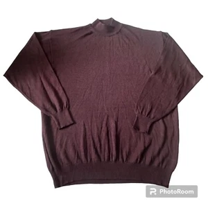 Mondo Uomo Sweater Mens 2XL Purple Made in Italy Long Sleeve Mock Neck - Picture 1 of 3