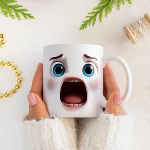 Tasse visage criant nouveauté drôle cadeaux d'anniversaire céramique thé de Noël - Photo 1 sur 8