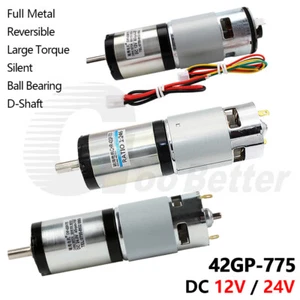42mm Micro DC 12V 24V Gearmotor Metal Planetary Gearbox Motor Reduction 42GP-775 - Picture 1 of 18