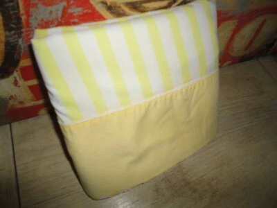VINTAGE PENNEY FASHION MANOR YELLOW WHITE STRIPE TWIN/TWIN XL FLAT SHEET 72X108 - Image 1 of 4