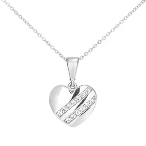 9ct White Gold Heart Pendant Necklace By Citerna - Picture 1 of 5