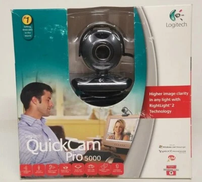 Logitech QuickCam Pro 5000 Webcams Skype Windows 2000 & XP New Open Box - Image 1 of 4