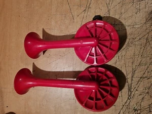 Porsche 356 911 912 Bosch Sport Fanfaren 6V Hupen Rot Banjo Hupe Signalhorn - Bild 1 von 12