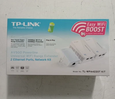 Starter Kit Powerline 3 pezzi Wifi N AV600 TP-LINK TL-WPA4220TKIT NUOVO - Immagine 1 di 4