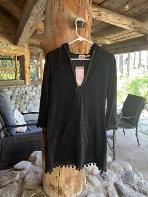 Vintage Juicy Couture Black Terry Robe Size Medium - Image 1 of 4