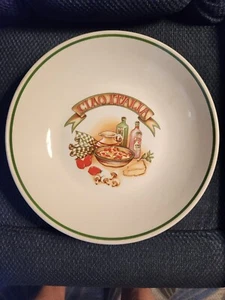 Vt Over & Back Inc, Italy “Ciao Italia with Green Band” Large Pasta Serving Bowl - Picture 1 of 3